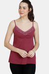 Zivame Knit Poly Camisole - Beet Red — thumbnail 1